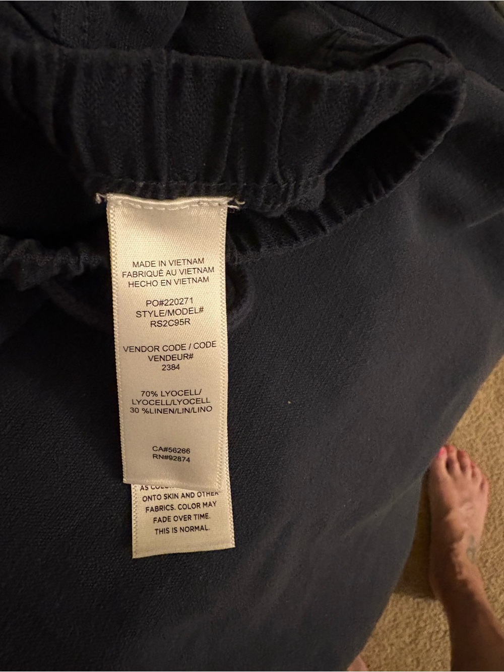 Splendid Navy Wide-Leg Drawstring Joggers - Picture 2 of 2